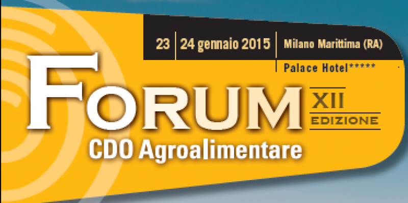 FORUM CDO AGROALIMENTARE 23,24 GENNAIO 2015 - COMUNICATO E RASSEGNA STAMPA